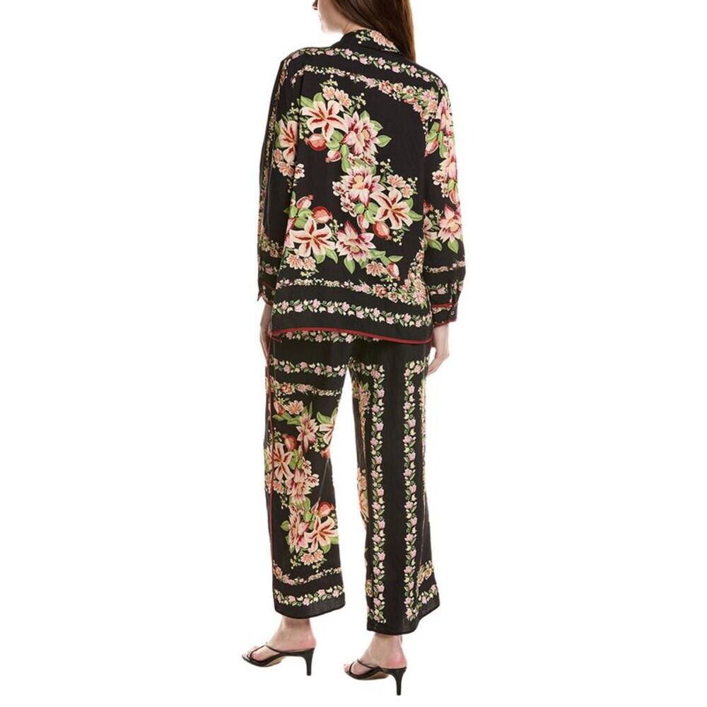 Beulah Womens 2Pc Shirt & Pant Set, Black - Picture 2 of 3